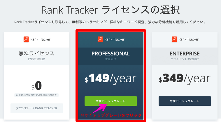 Rank Tracker Professionalを購入