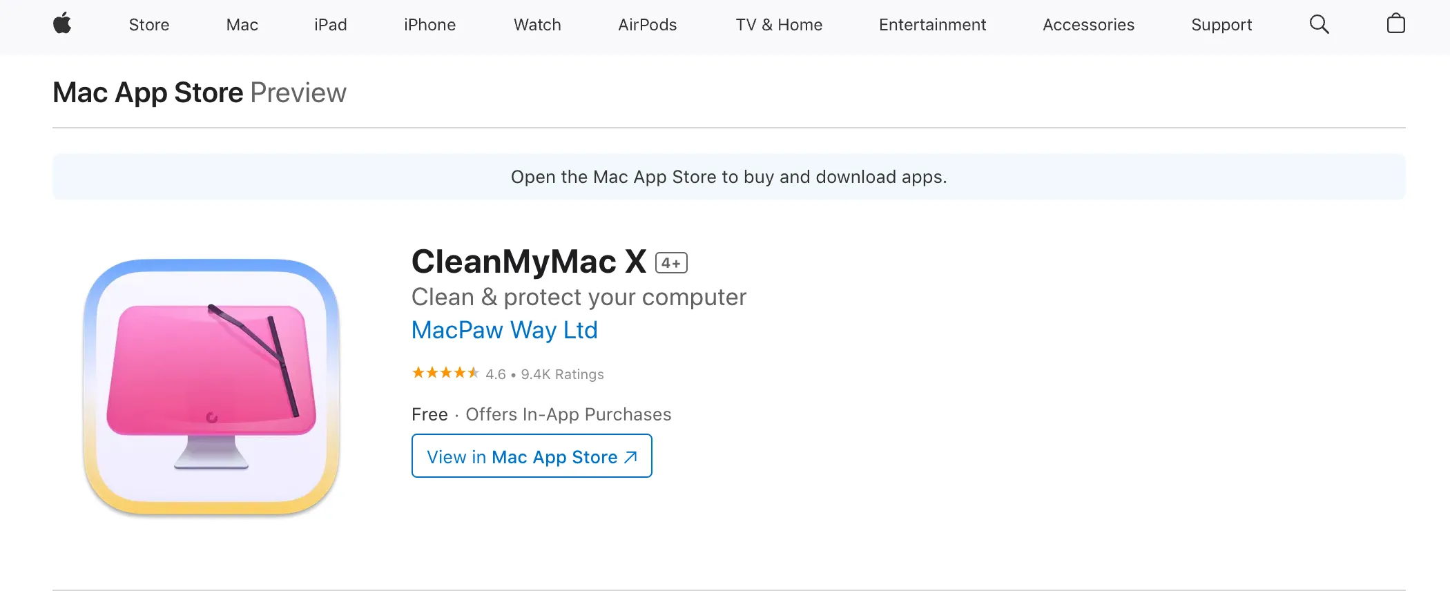 App StoreのCleanMyMac X