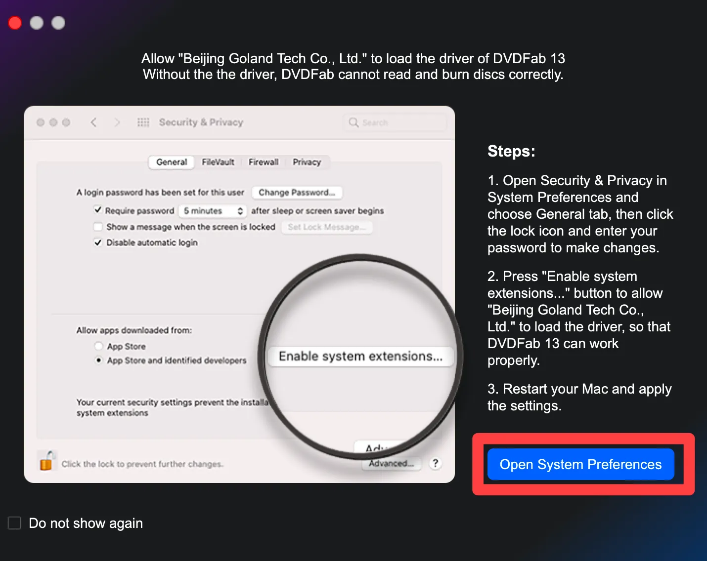 Open System Preferences