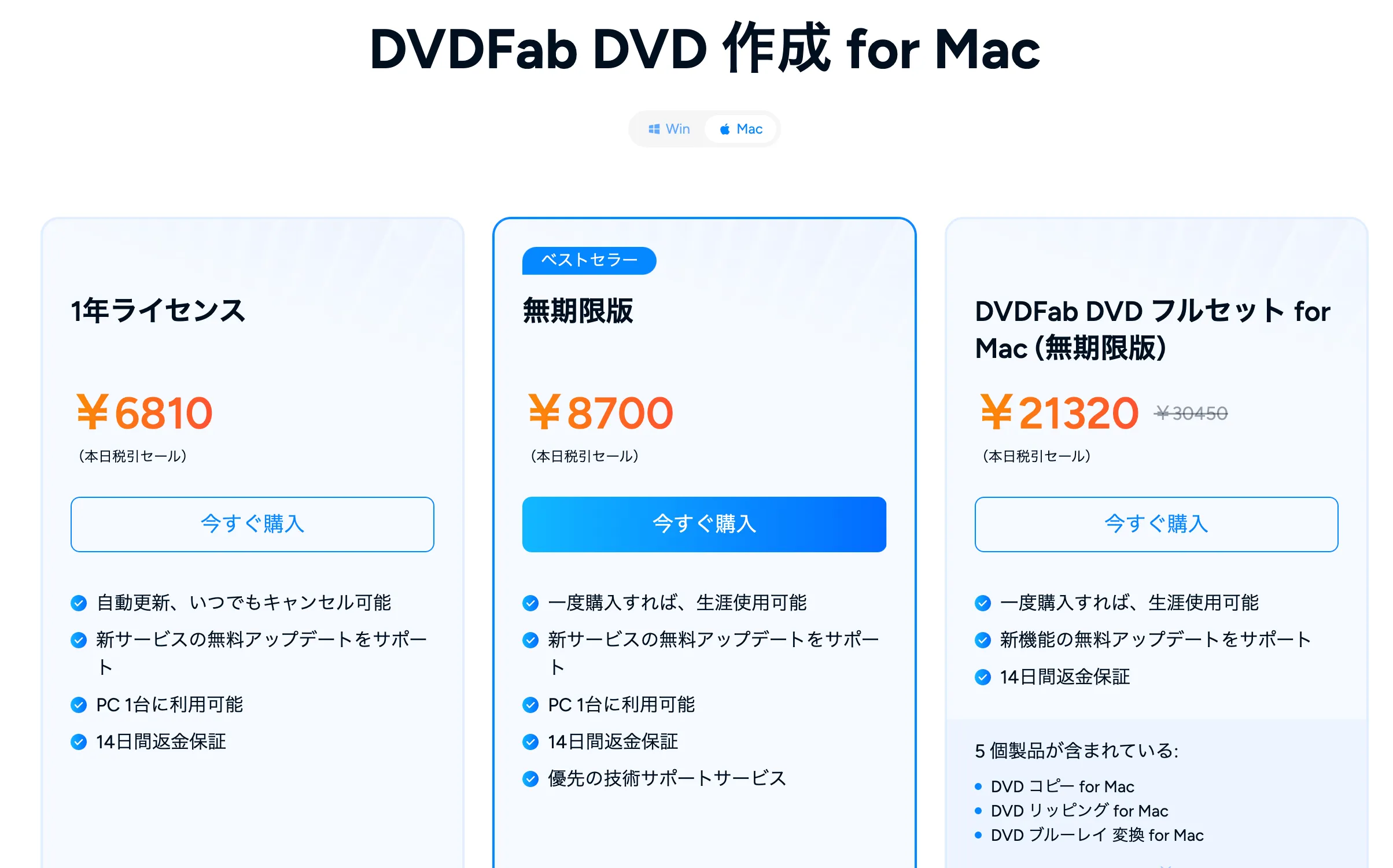 DVDFab DVD 作成 for Macセール